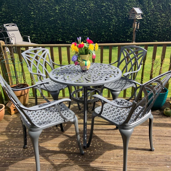 Jill Table 4 Seater Set - Slate - Image 3