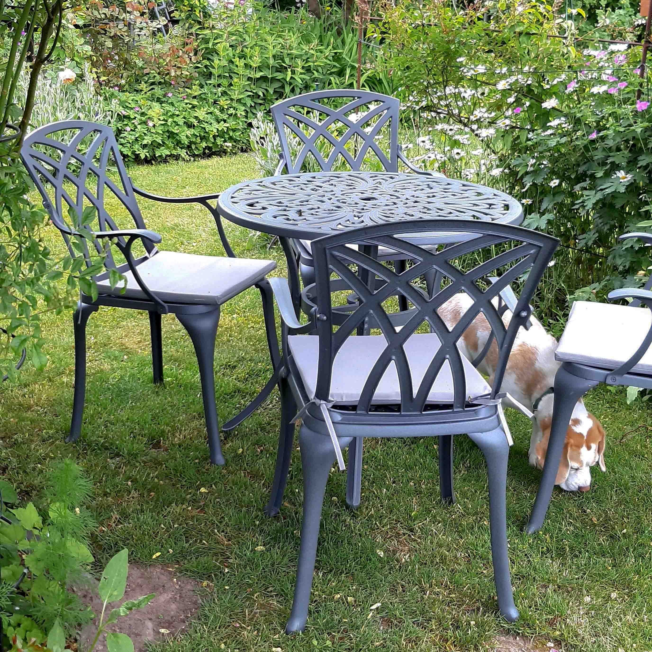 Jill Table 4 Seater Set - Slate - Image 4