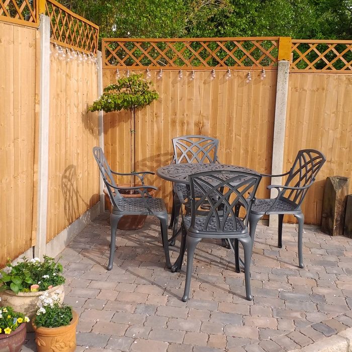 Jill Table 4 Seater Set - Slate - Image 5