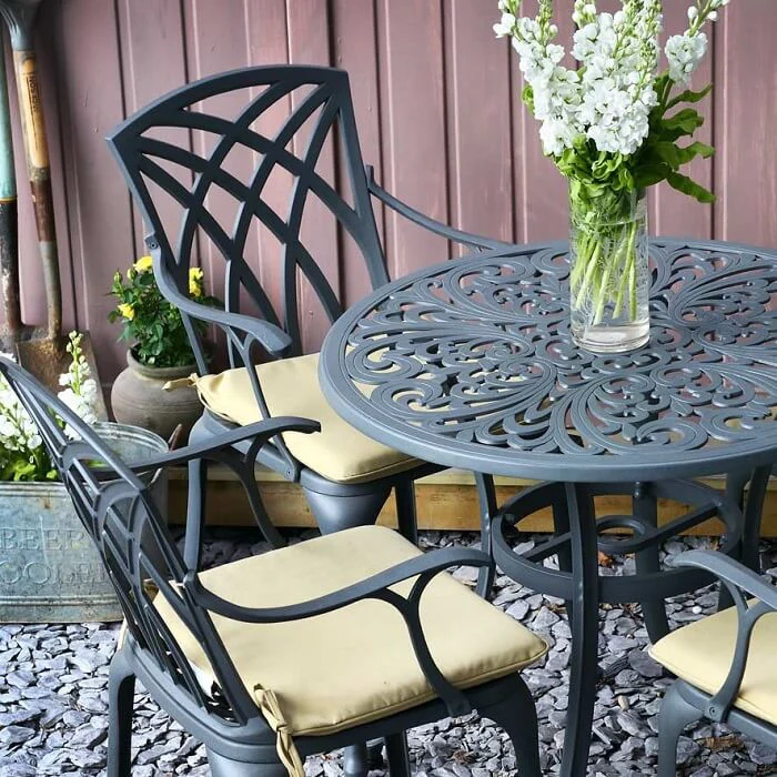 Jill Table 4 Seater Set - Slate - Image 8