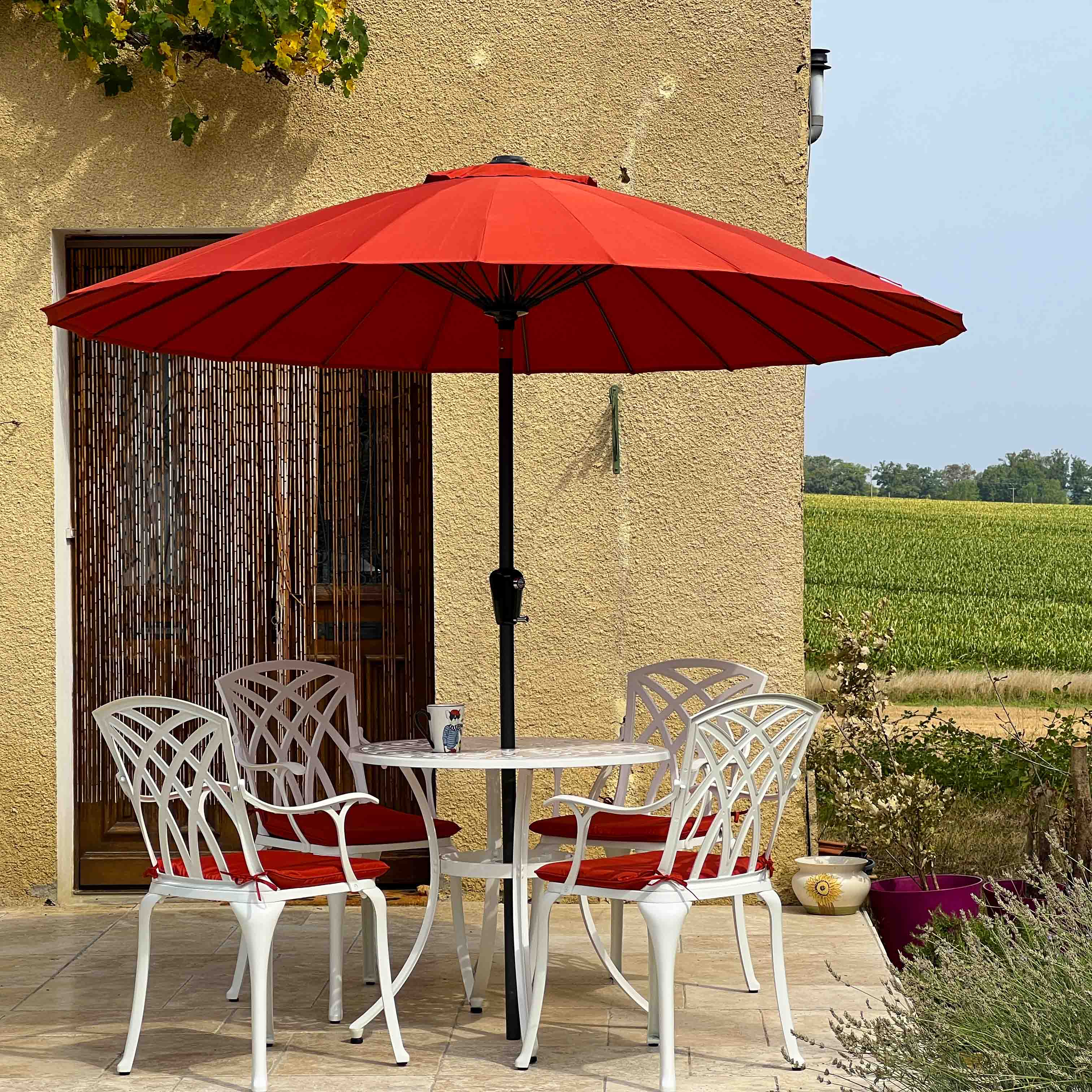 Jill Table 4 Seater Set - White - Image 3