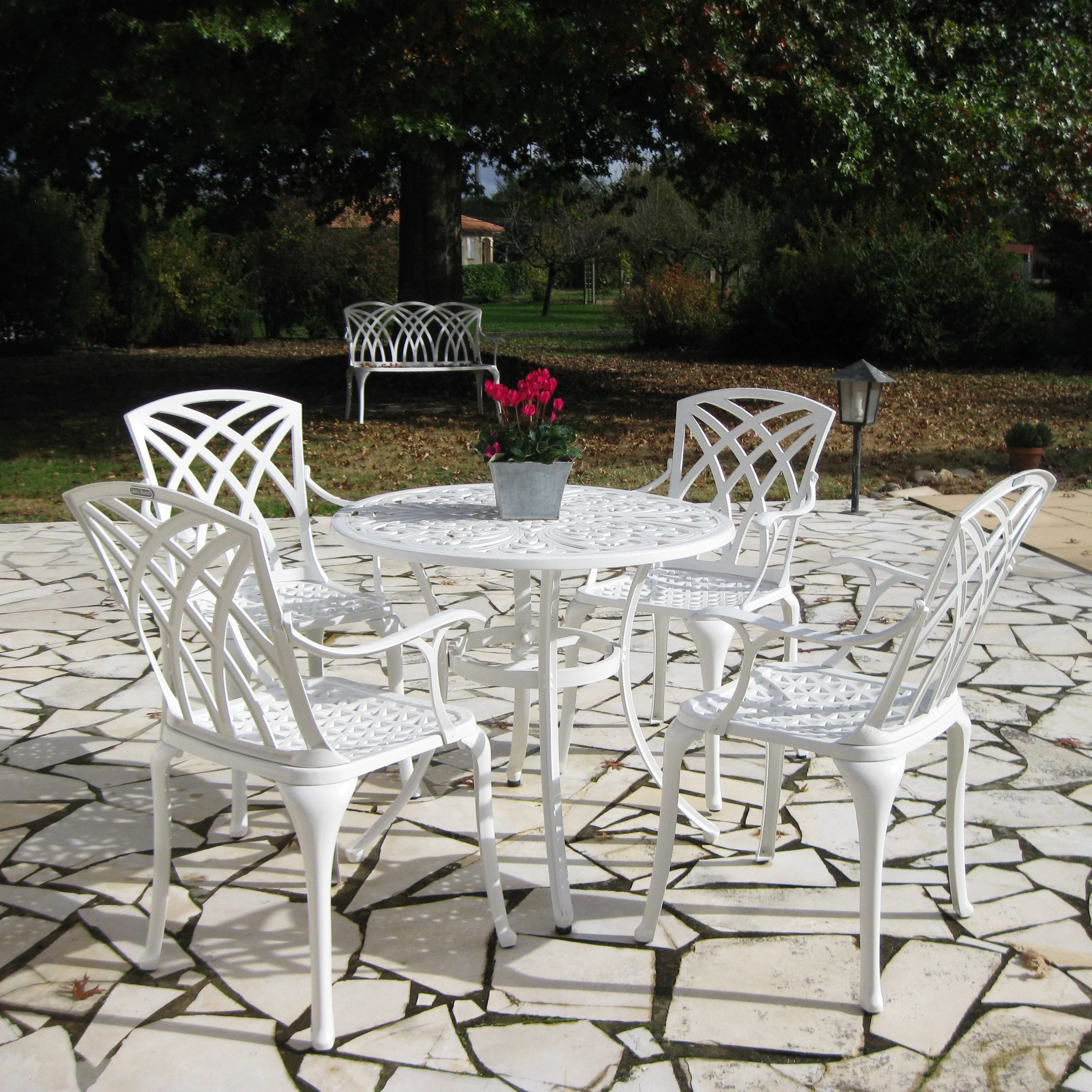 Jill Table 4 Seater Set - White - Image 7
