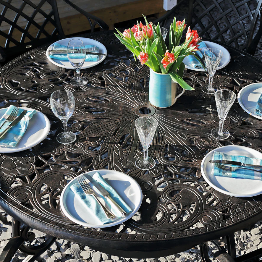 Joyce Table 6 Seater Set - Antique Bronze - Image 5