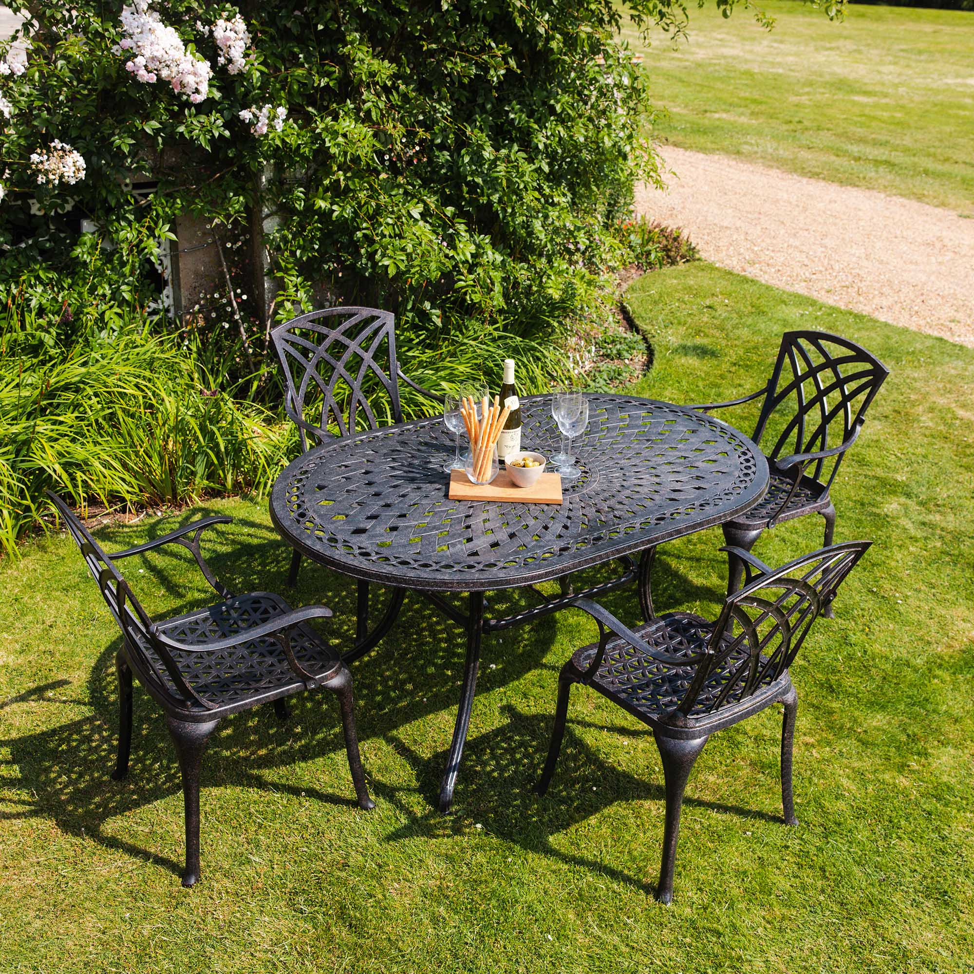June Table 4 Seater Set - Antique Bronze - Image 5