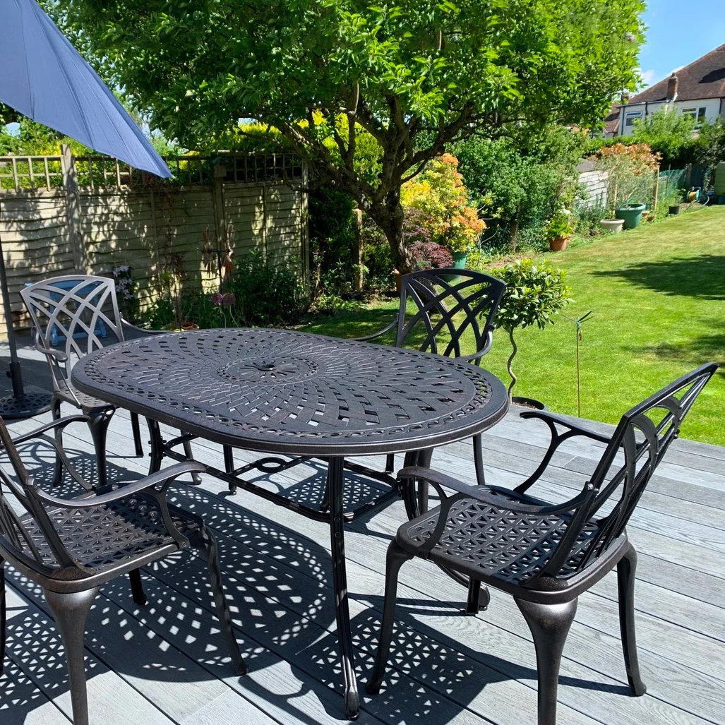 June Table 4 Seater Set - Antique Bronze - Image 9