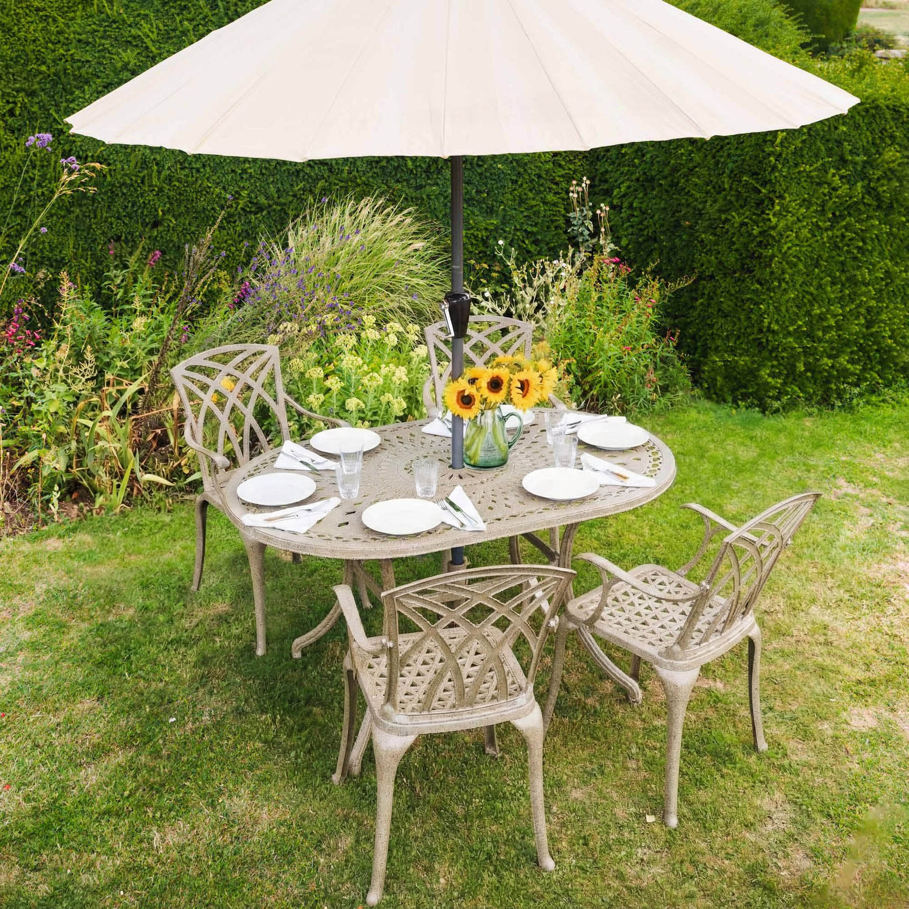 June Table 4 Seater Set - Sandstone - Image 8
