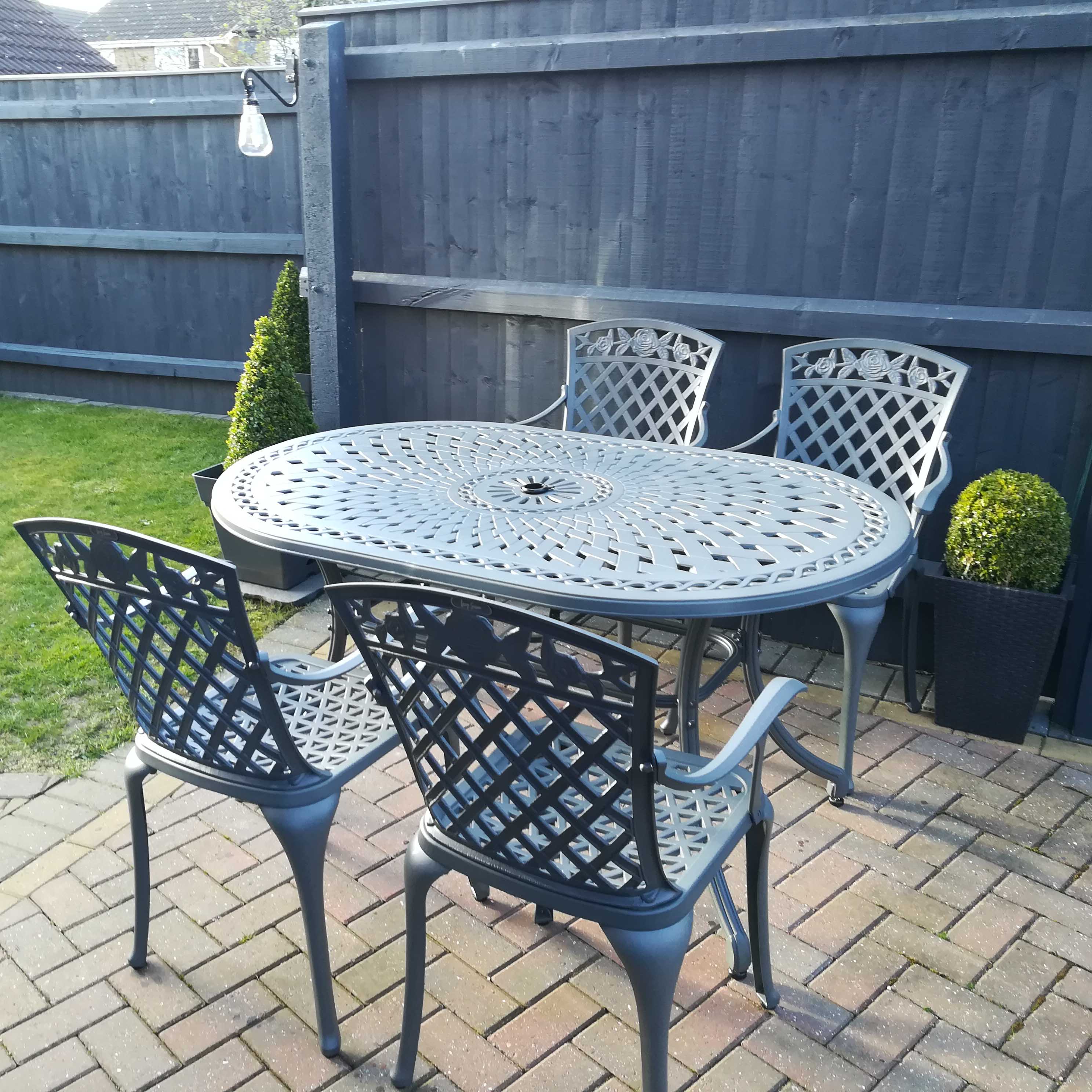 June Table 4 Seater Set - Slate - Image 6