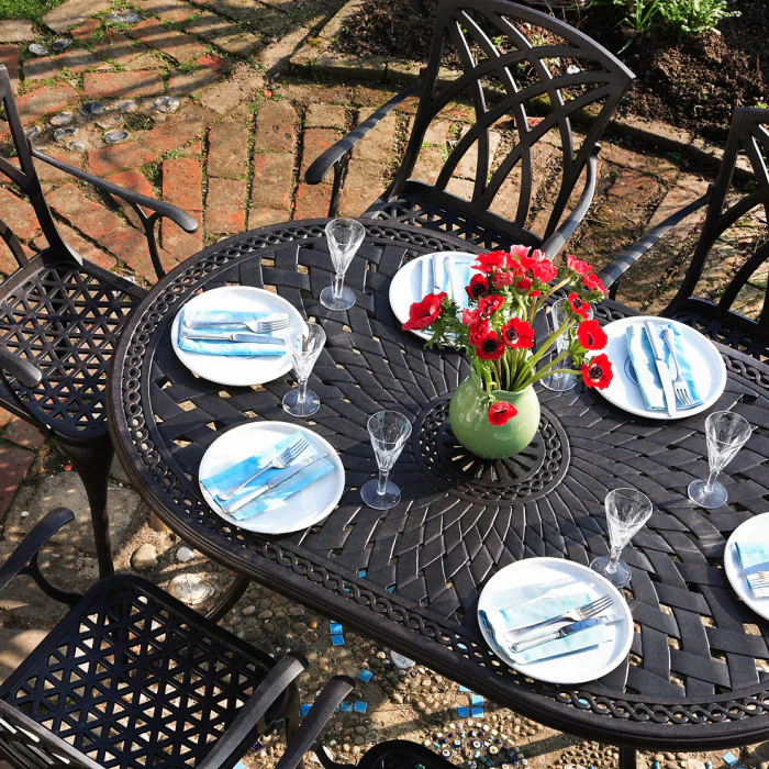June Table 6 Seater Set - Antique Bronze - Image 10