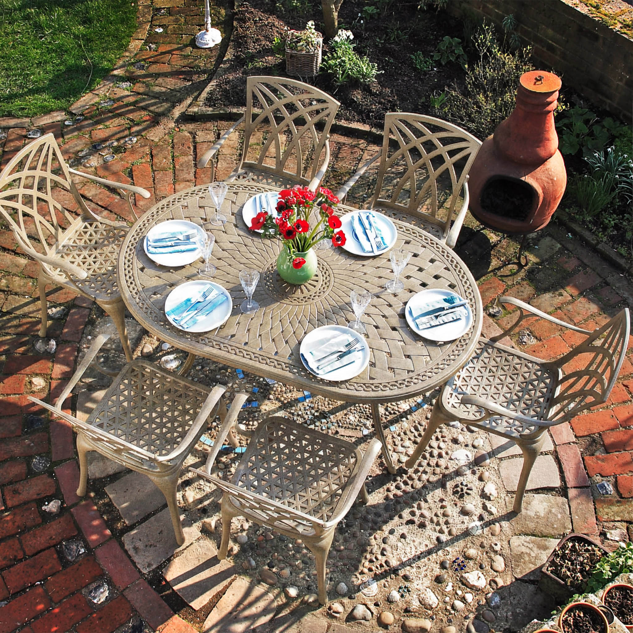 June Table 6 Seater Set - Sandstone - Image 3