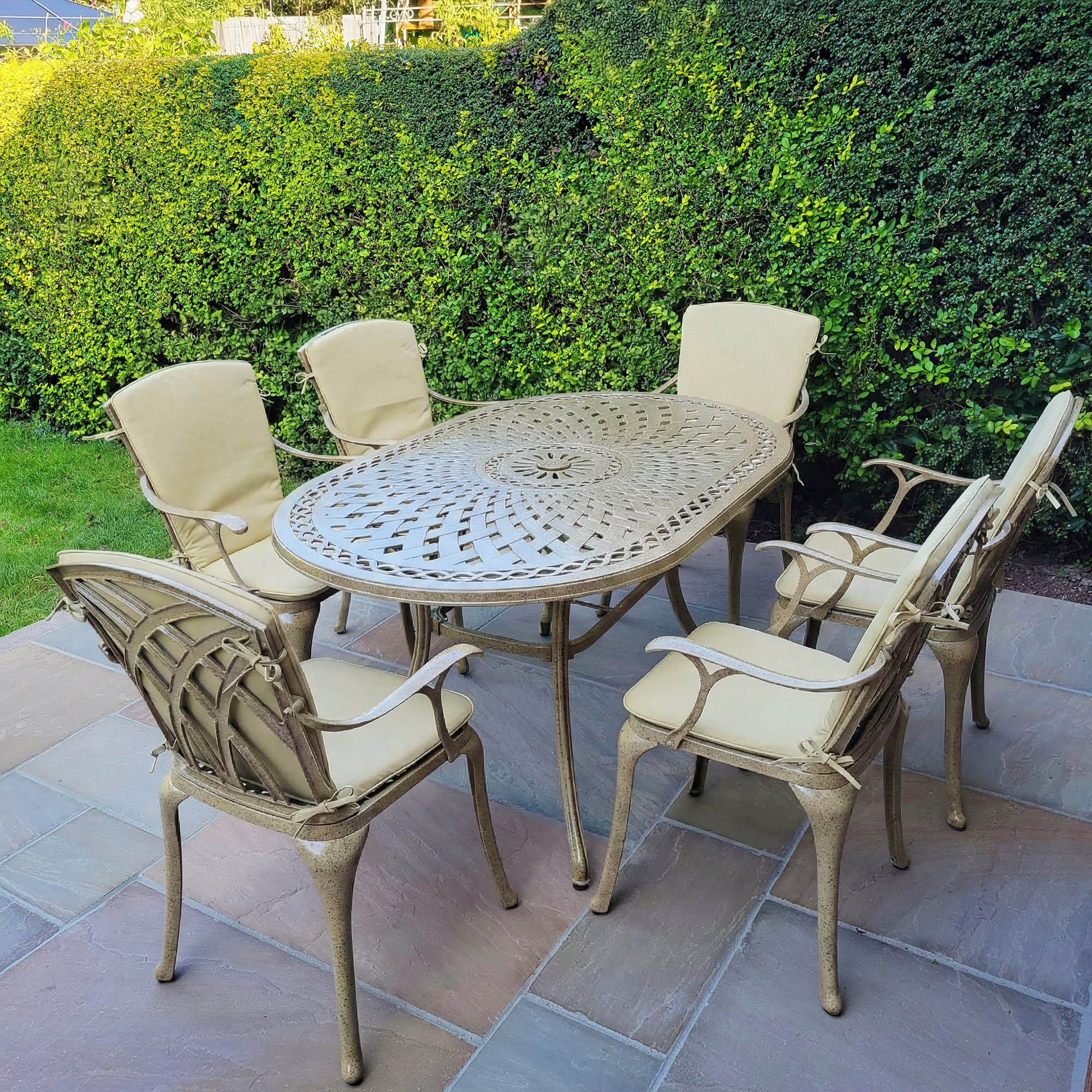 June Table 6 Seater Set - Sandstone - Image 6