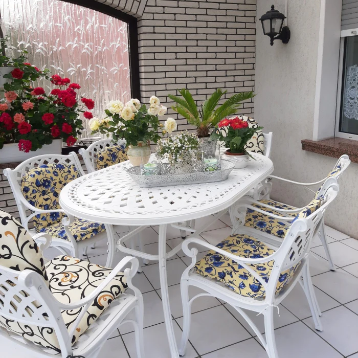 June Table 6 Seater Set - White - Image 13