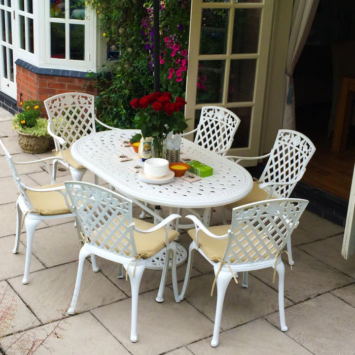June Table 6 Seater Set - White - Image 4