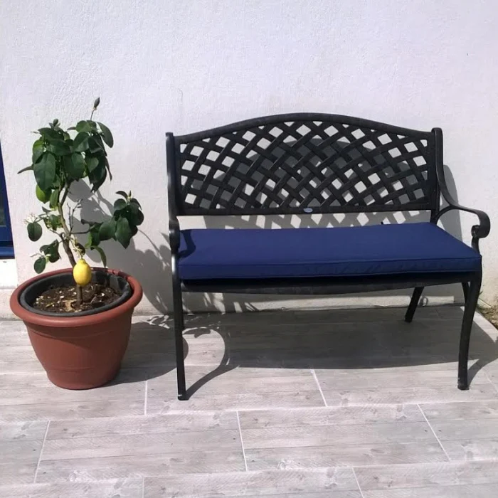 Lattice Bench Cushion - Blue - Image 3