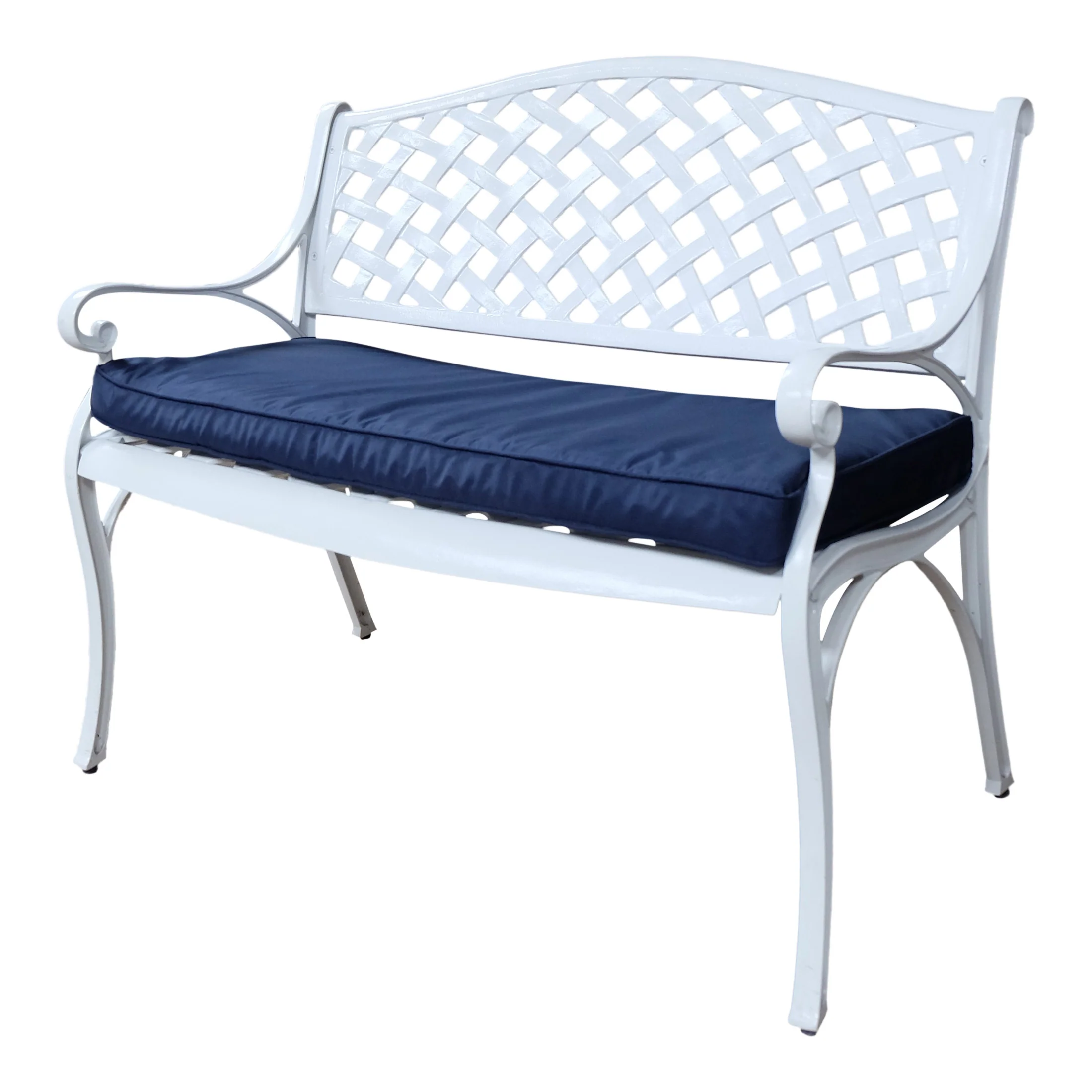 Lattice Bench Cushion - Blue - Image 4