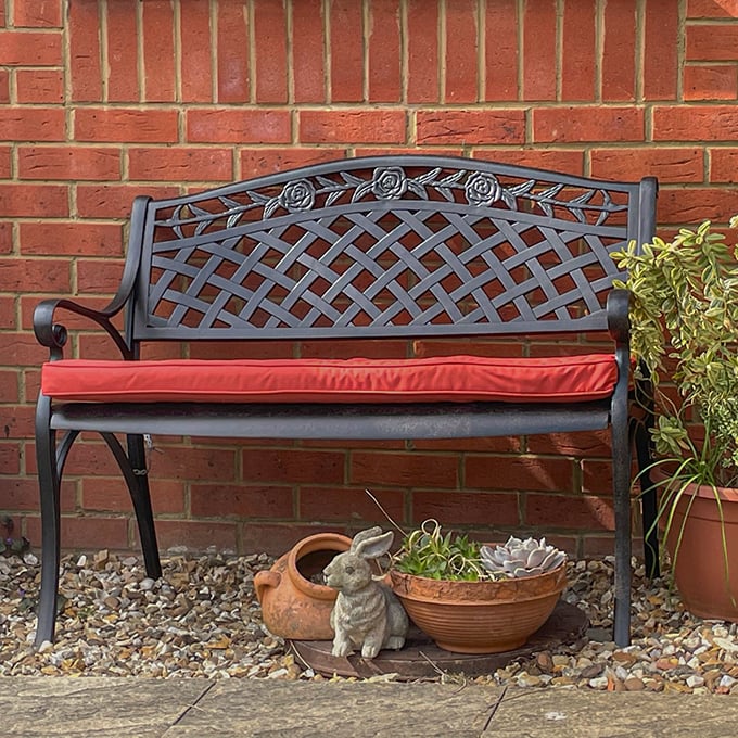 Lattice Bench Cushion - Terracotta - Image 3