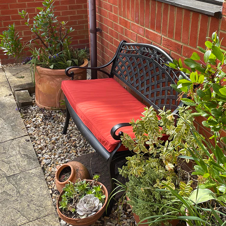 Lattice Bench Cushion - Terracotta - Image 4