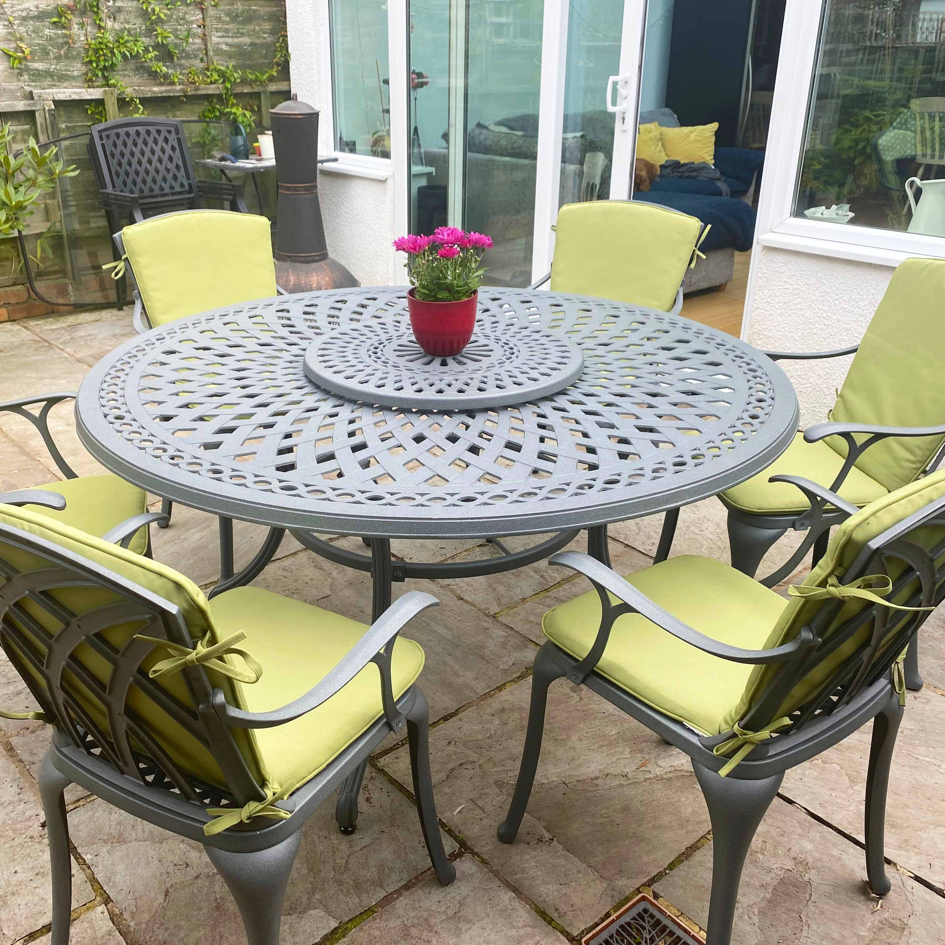 Frances Table 6 Seater Set - Slate - Image 12