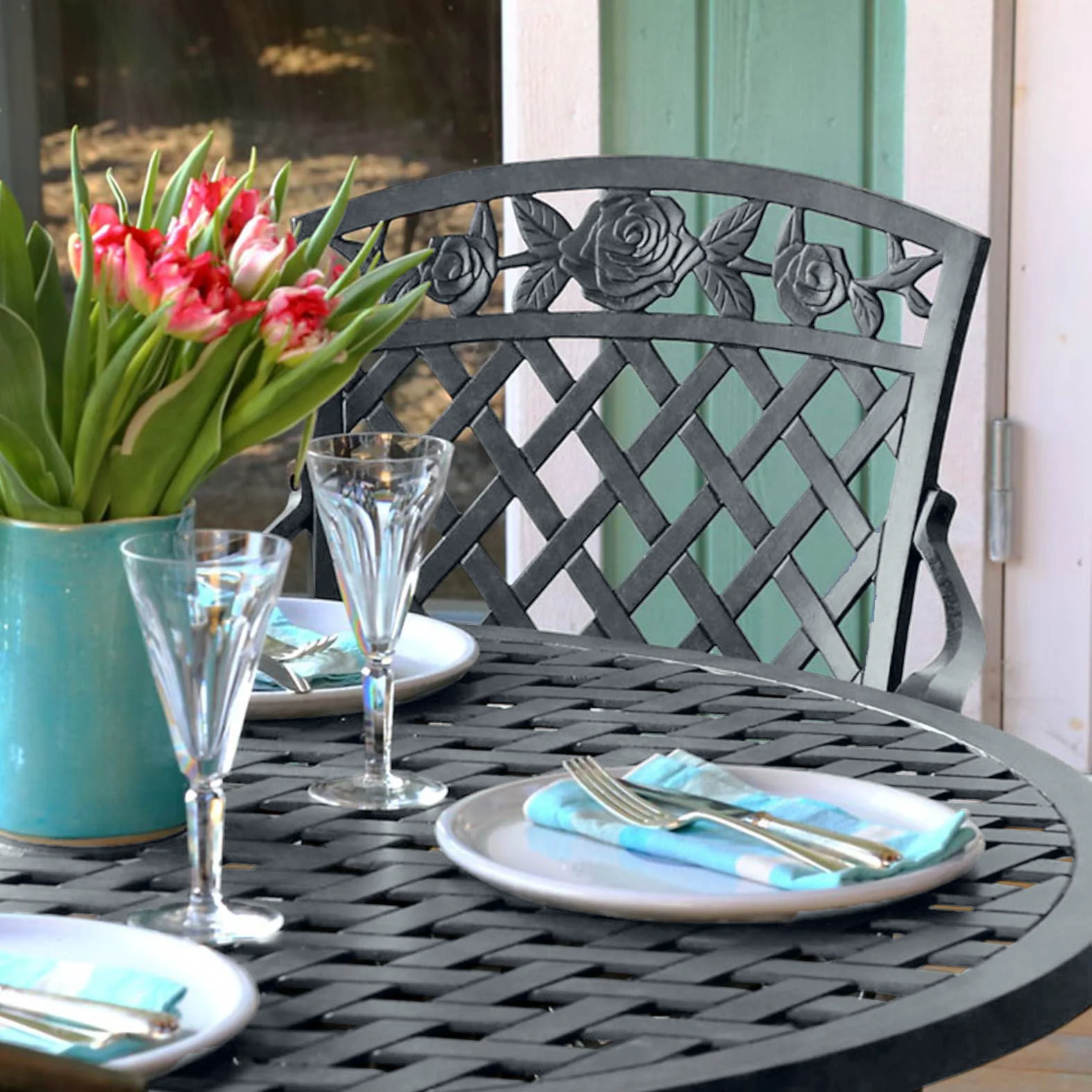 Lisa Table 4 Seater Set - Slate - Image 3