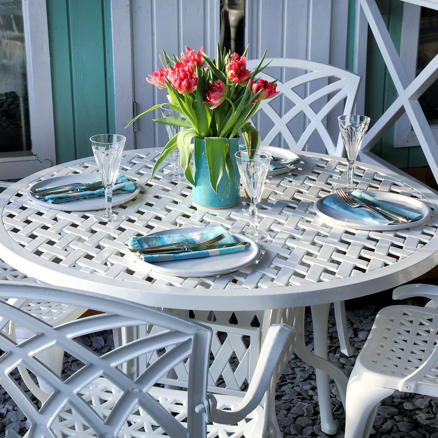 Lisa Table 4 Seater Set - White - Image 3