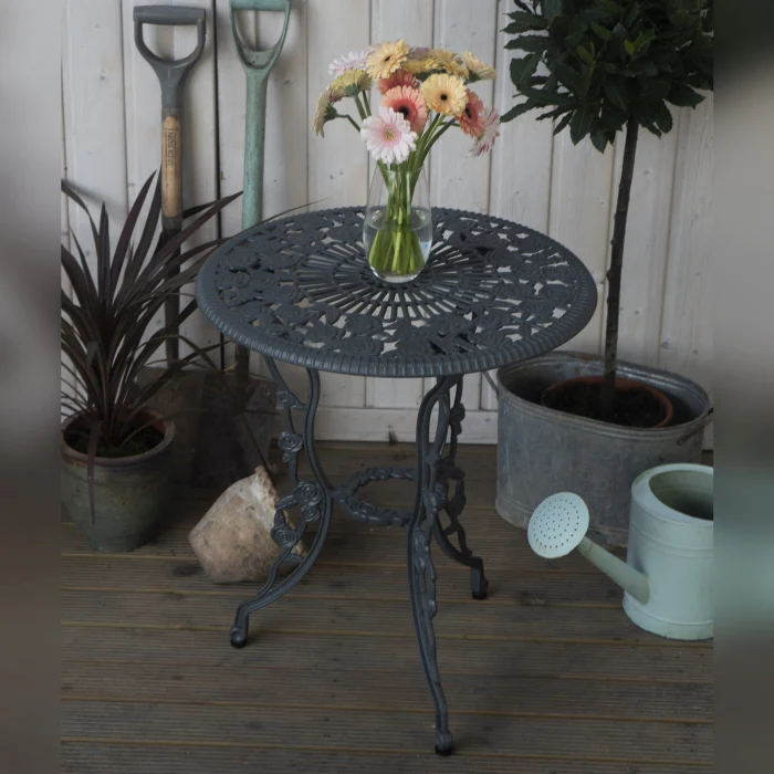 London Rose Bistro 2 Seater Set - Slate - Image 9