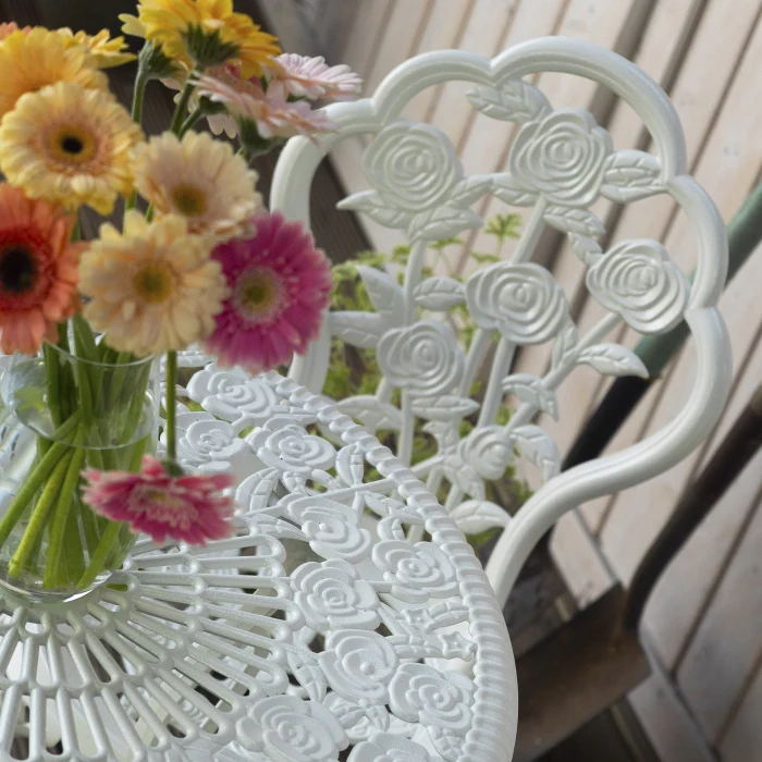 London Rose Bistro 2 Seater Set - White - Image 7