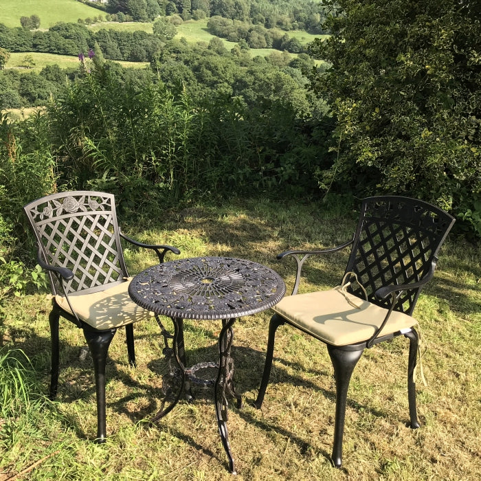 London Rose Table 2 Seater Set - Antique Bronze - Image 2