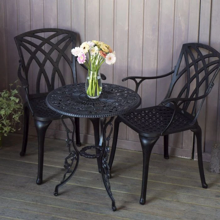 London Rose Table 2 Seater Set - Antique Bronze - Image 4