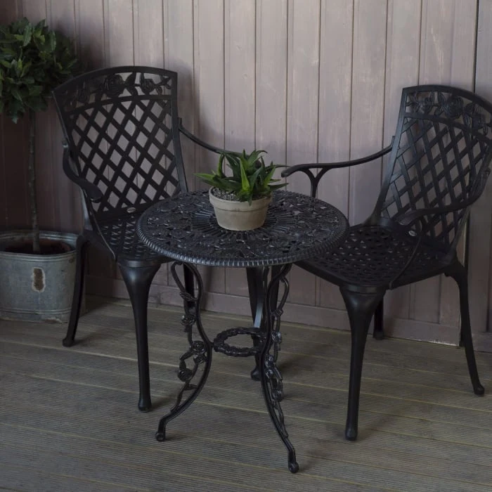 London Rose Table 2 Seater Set - Antique Bronze - Image 5