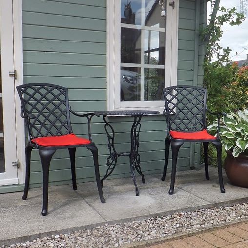 London Rose Table 2 Seater Set - Antique Bronze - Image 9