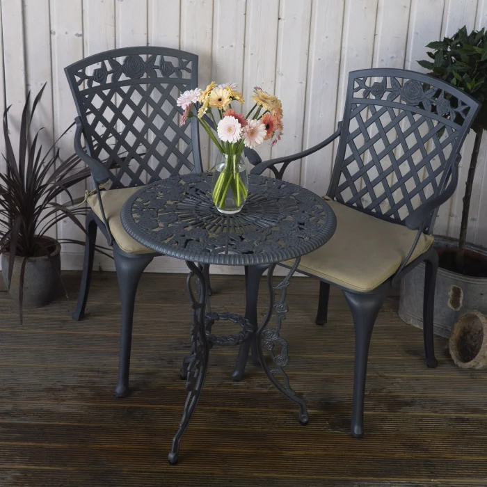 London Rose Table 2 Seater Set - Slate - Image 3