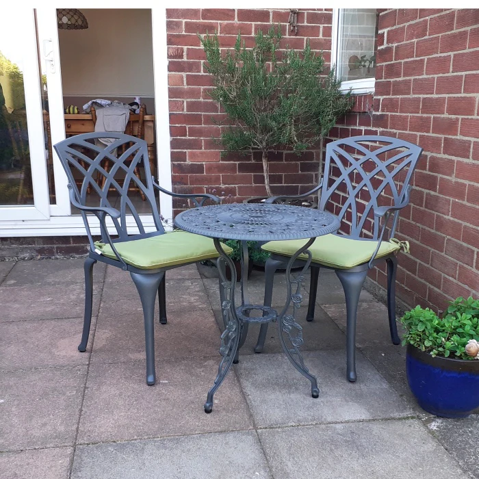 London Rose Table 2 Seater Set - Slate - Image 5