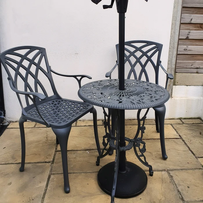 London Rose Table 2 Seater Set - Slate - Image 7