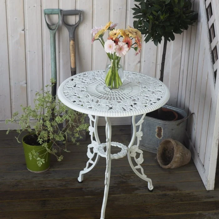 London Rose Table 2 Seater Set - White - Image 4