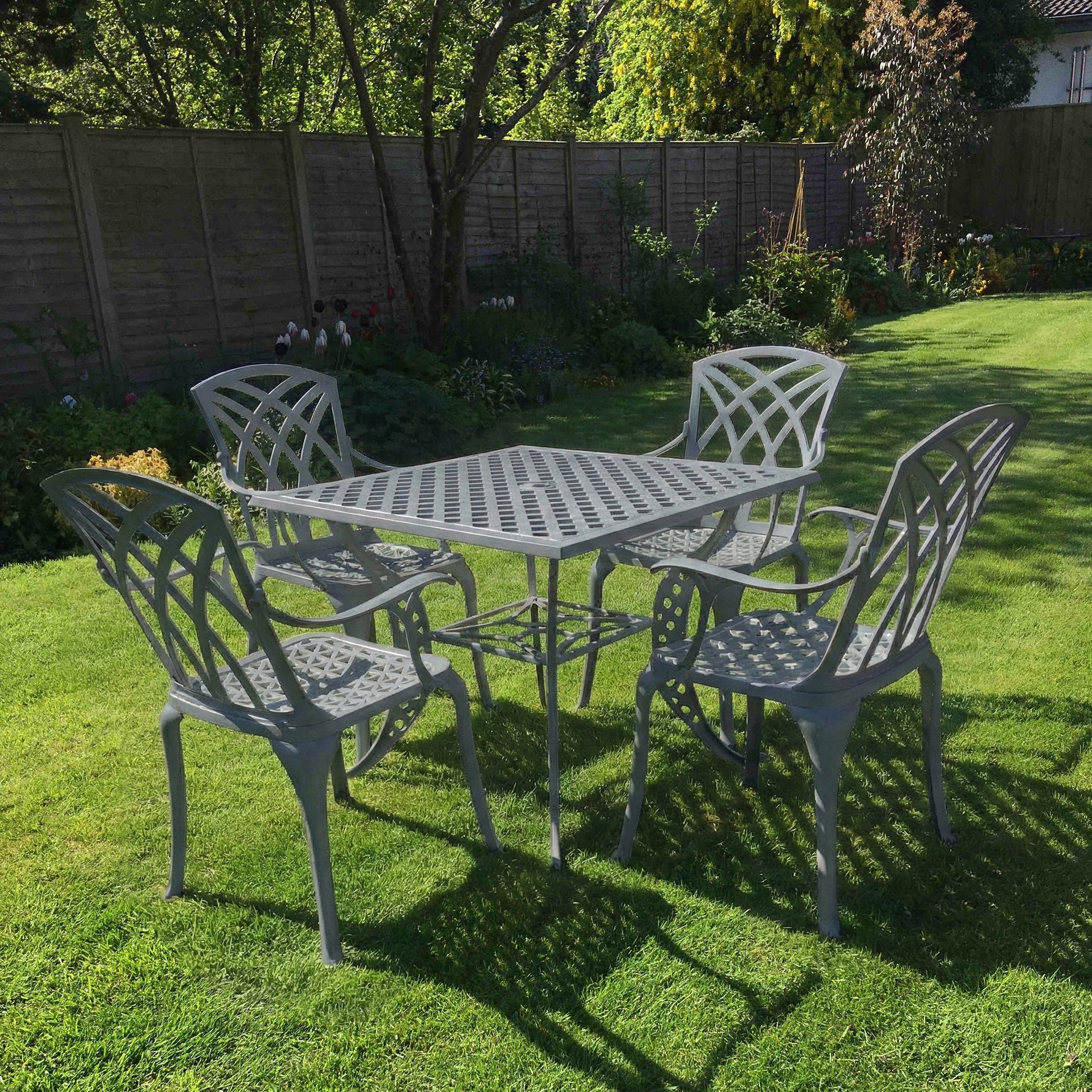 Lucy Table 4 Seater Set - Slate Grey - Image 2