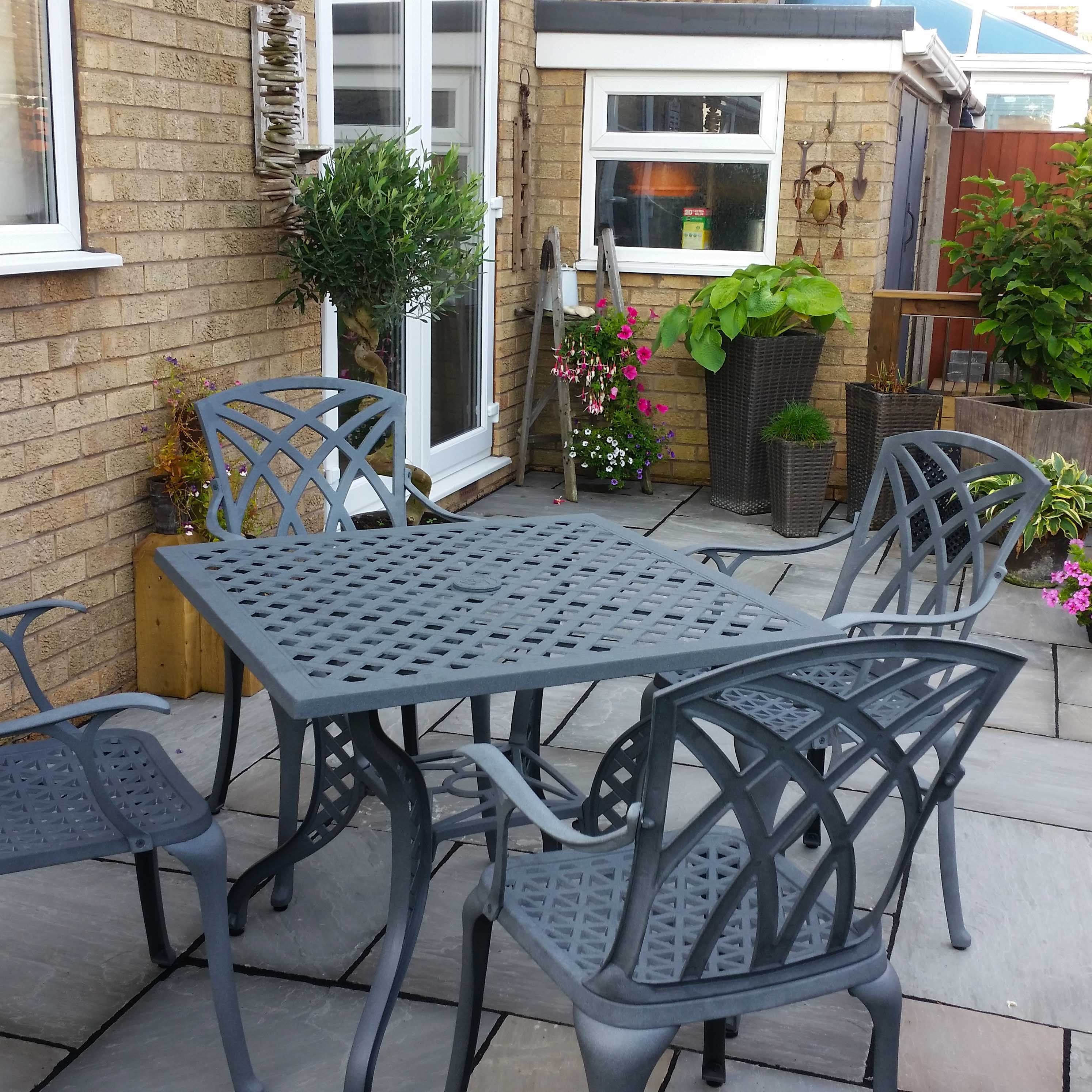 Lucy Table 4 Seater Set - Slate Grey - Image 3
