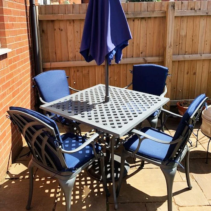 Lucy Table 4 Seater Set - Slate Grey - Image 6