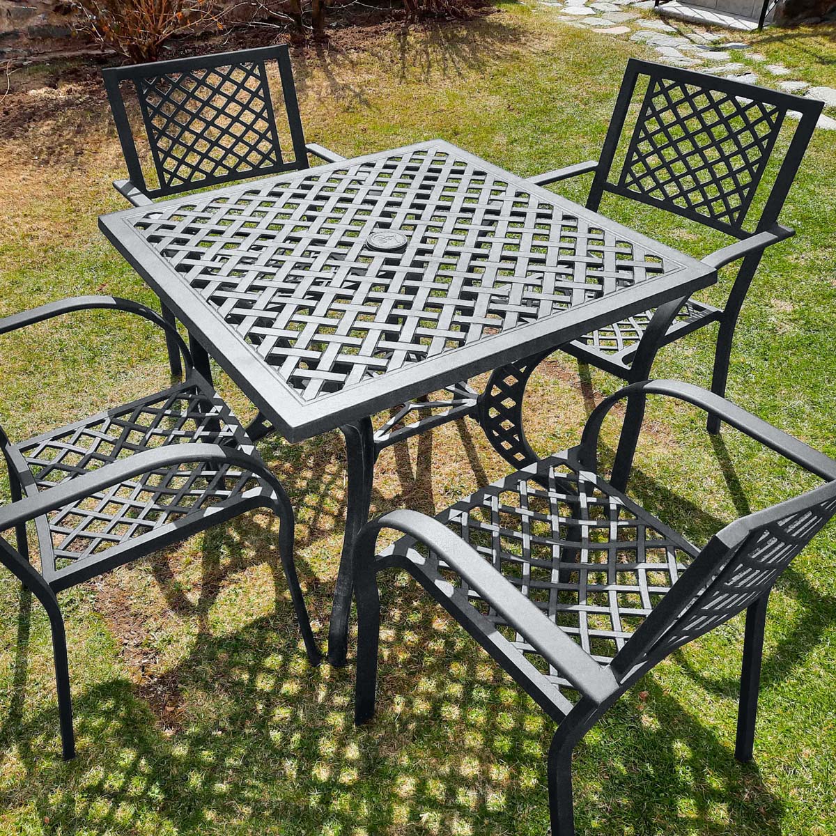 Lucy Table 4 Seater Set - Slate Grey - Image 7