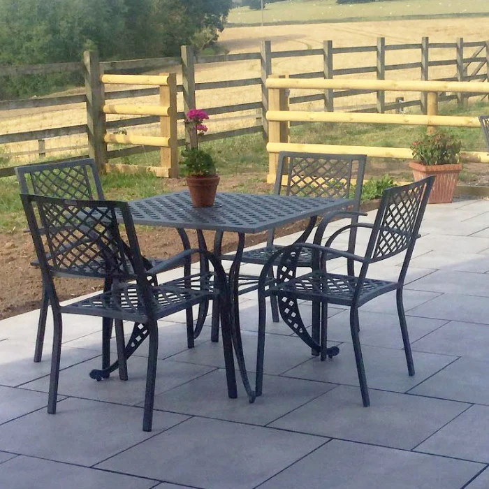 Lucy Table 4 Seater Set - Slate Grey - Image 8