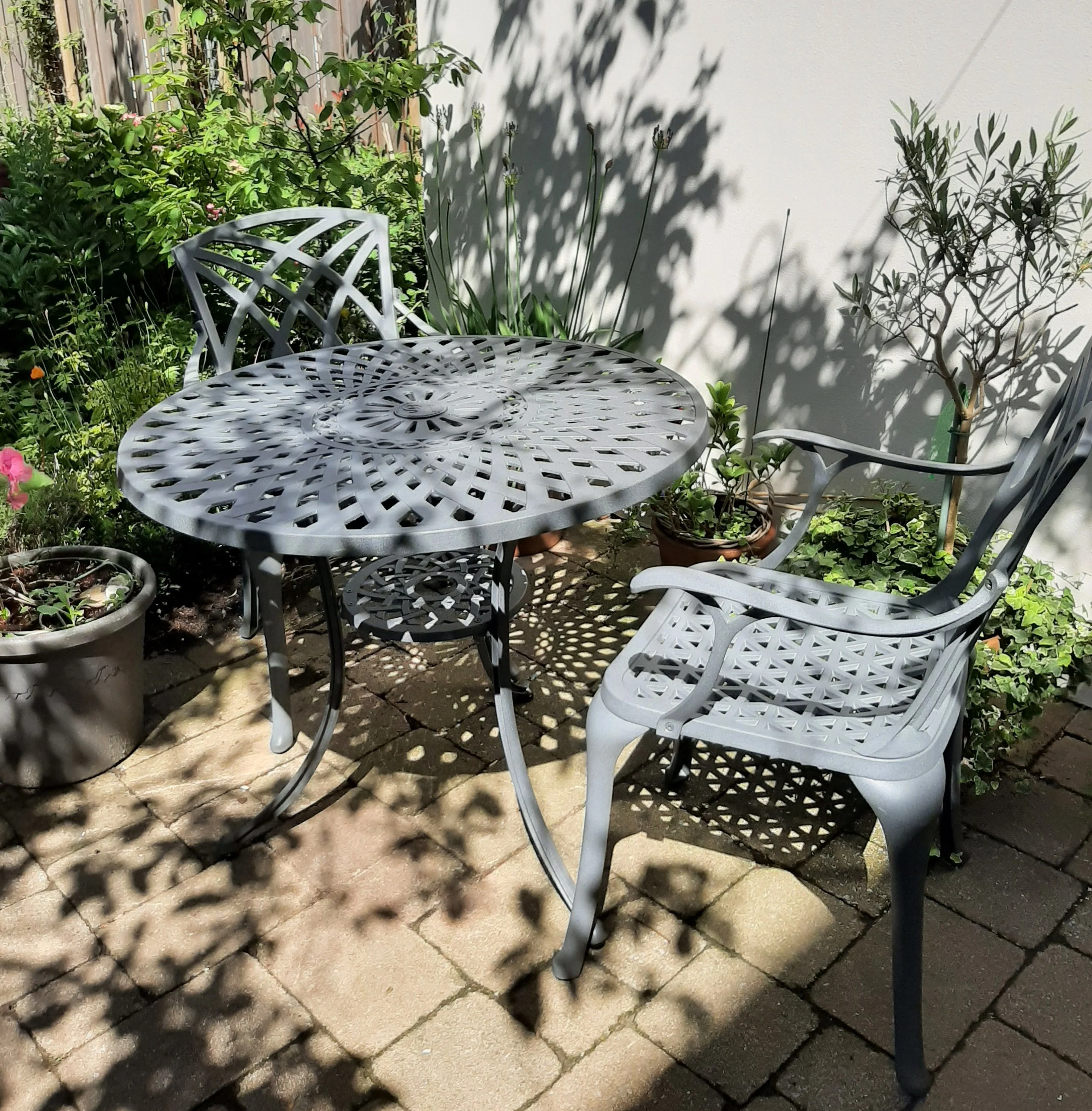 Mia Table 2 Seater Set - Slate - Image 3