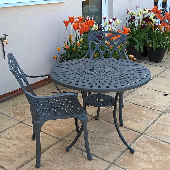 Mia Table 2 Seater Set - Slate - Image 4