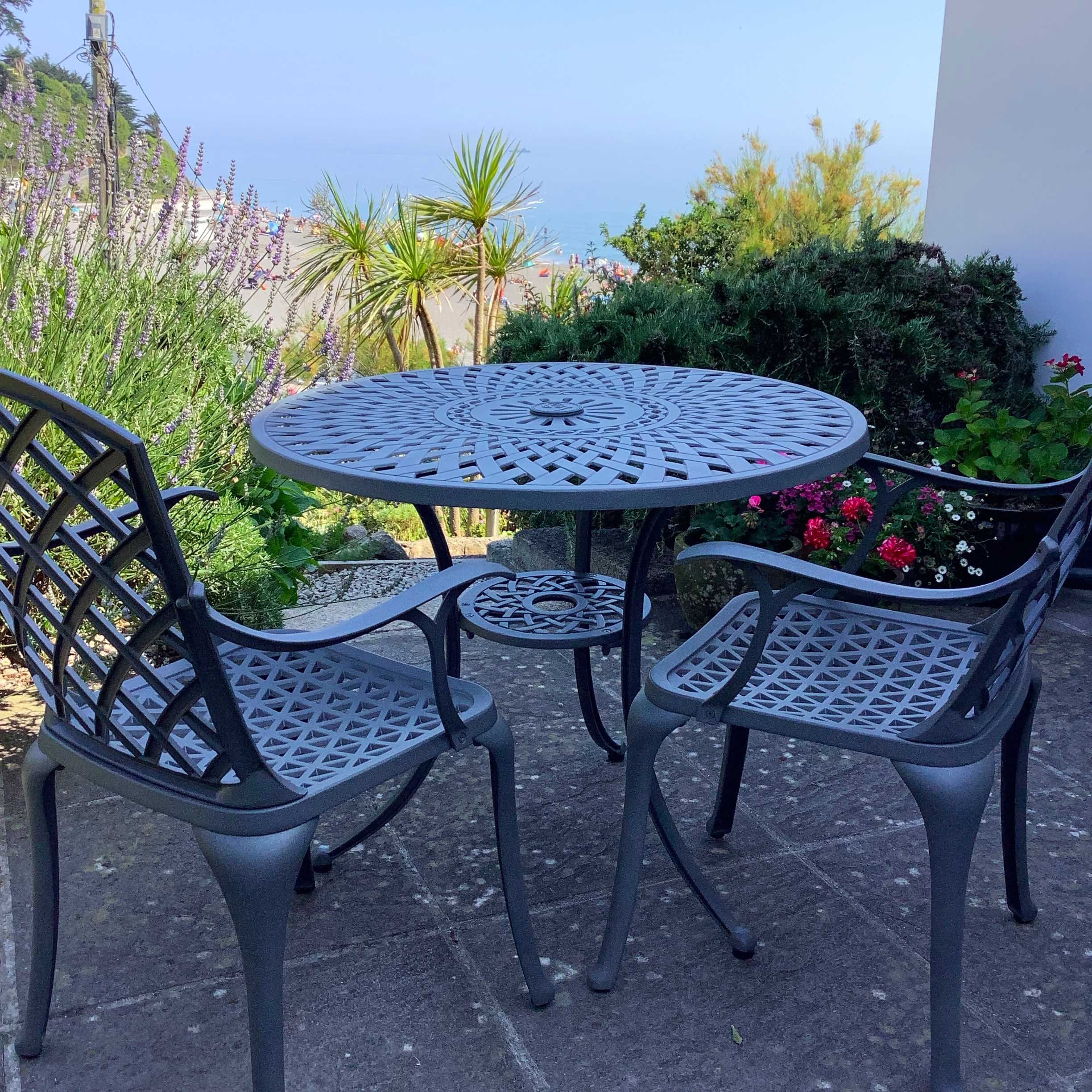 Mia Table 2 Seater Set - Slate - Image 6