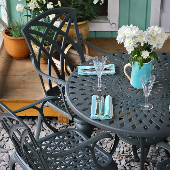 Mia Table 2 Seater Set - Slate - Image 9