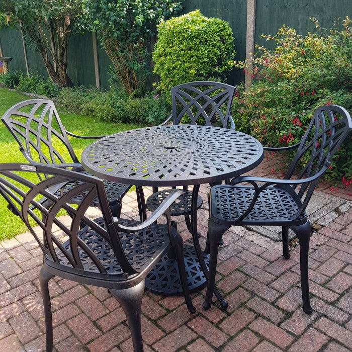 Mia Table 4 Seater Set - Antique Bronze - Image 13