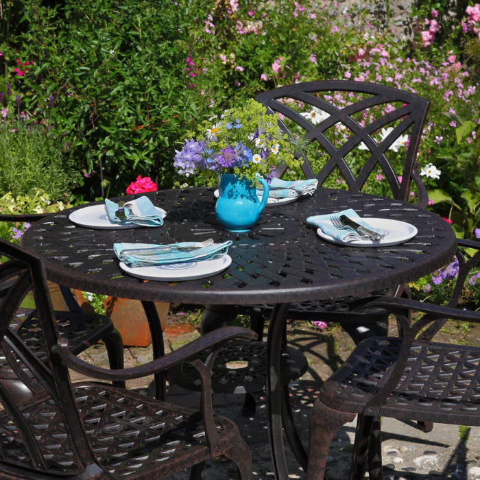 Mia Table 4 Seater Set - Antique Bronze - Image 5