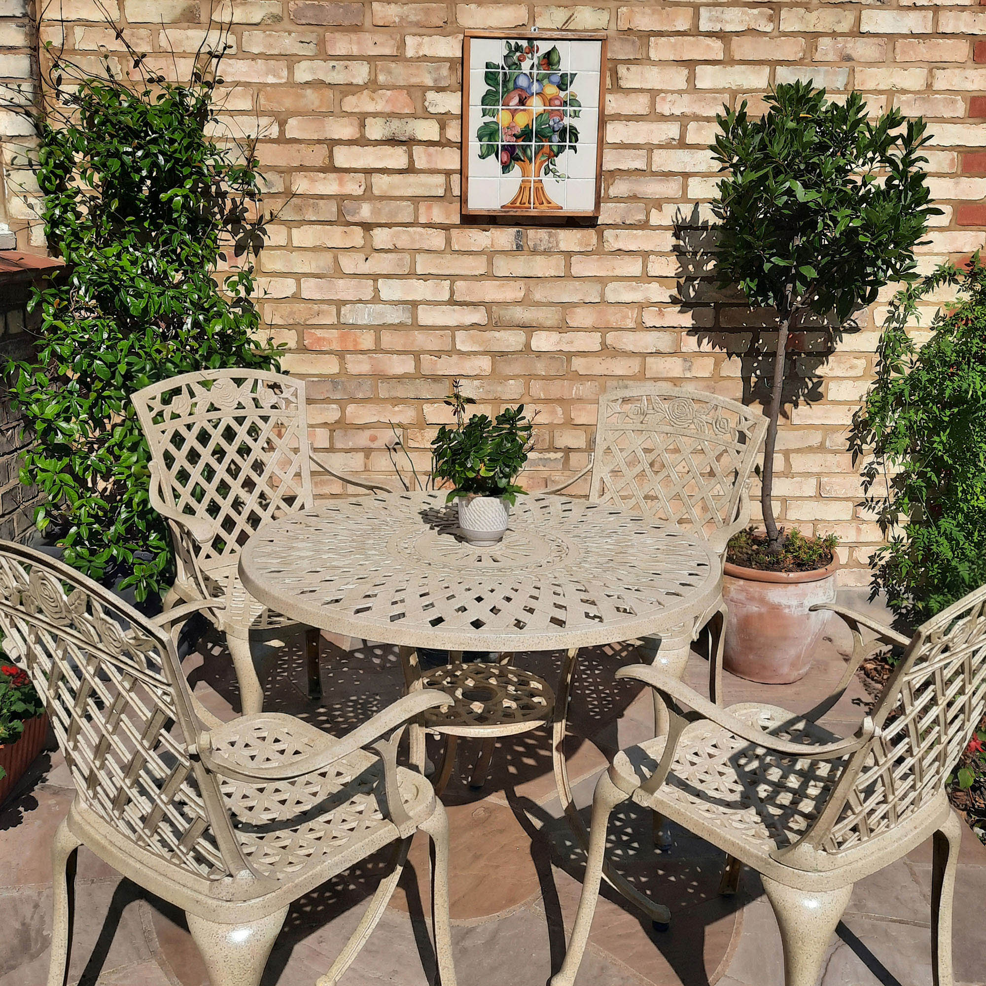 Mia Table 4 Seater Set - Sandstone - Image 6