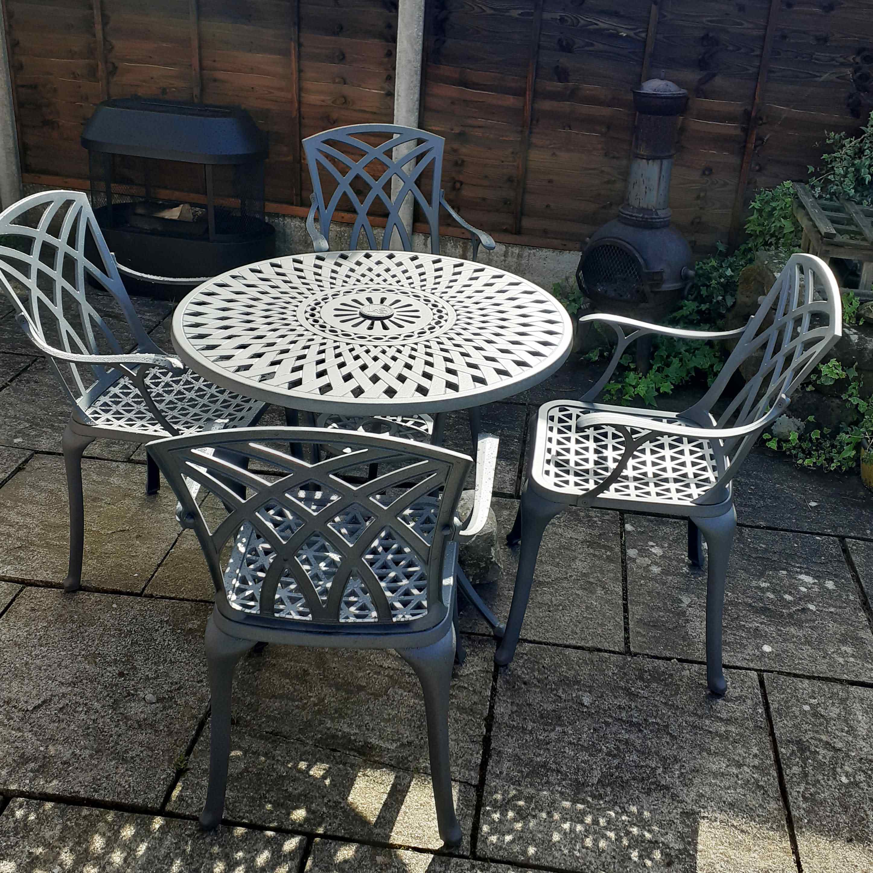 Mia Table 4 Seater Set - Slate - Image 12