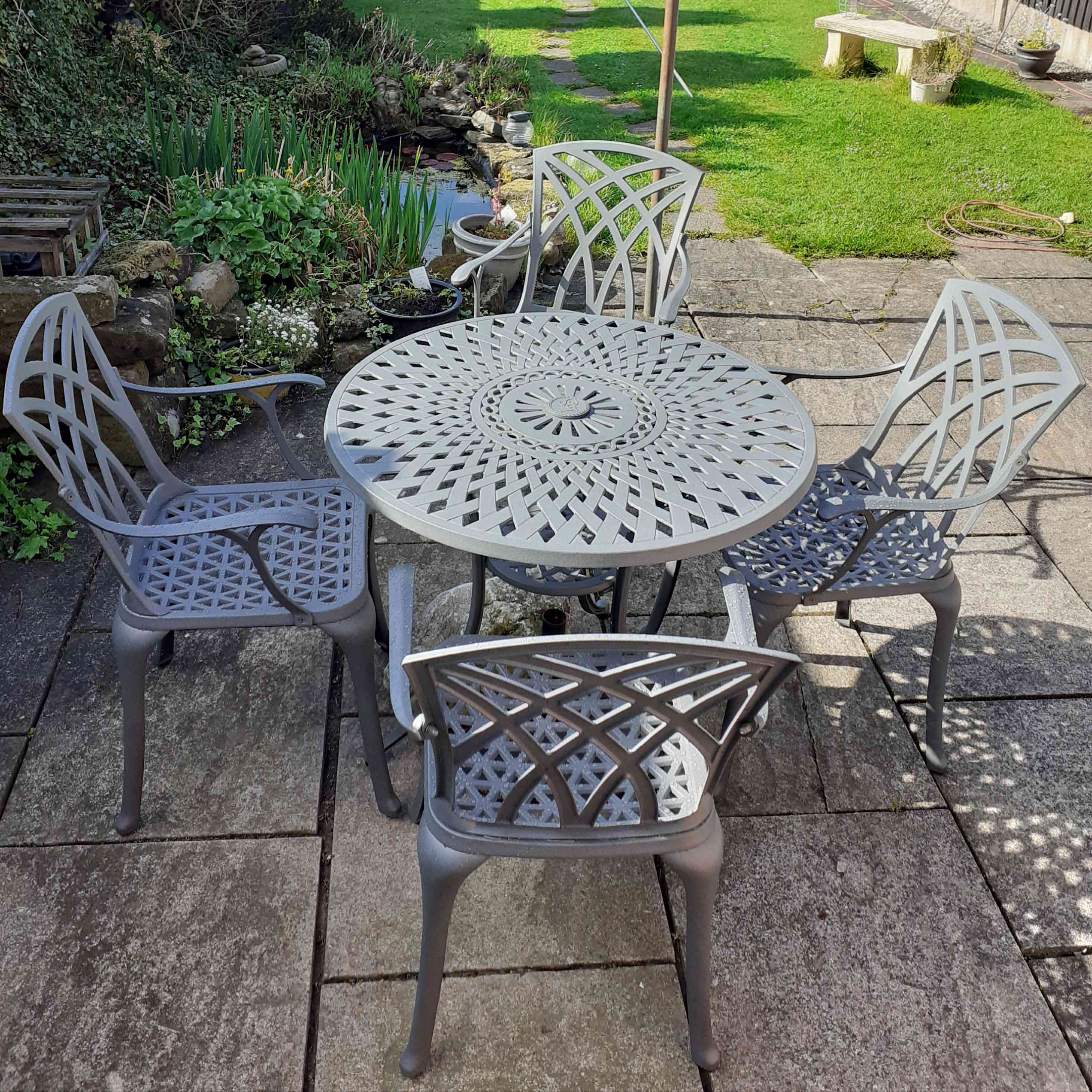 Mia Table 4 Seater Set - Slate - Image 3