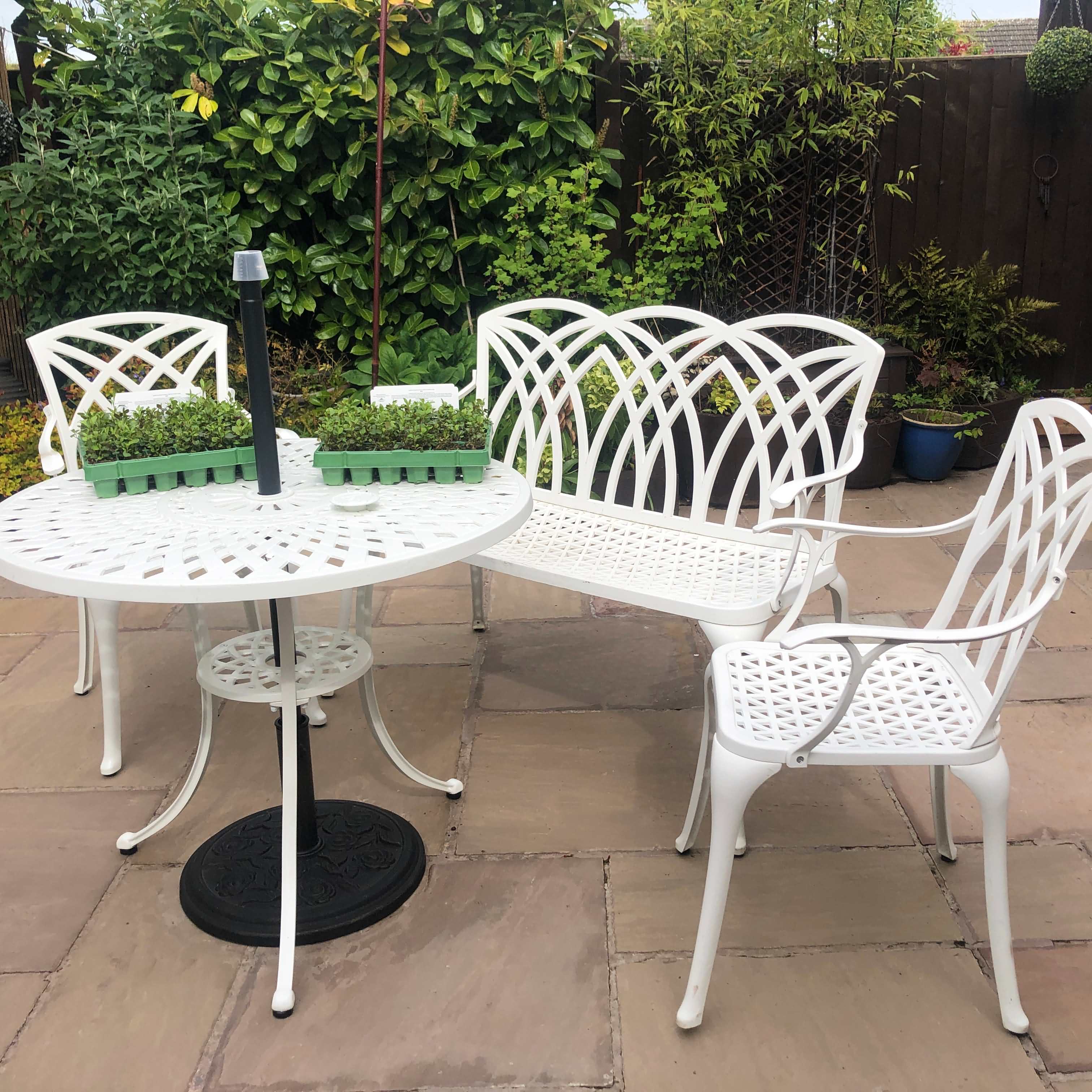 Mia Table 4 Seater Set - White - Image 11