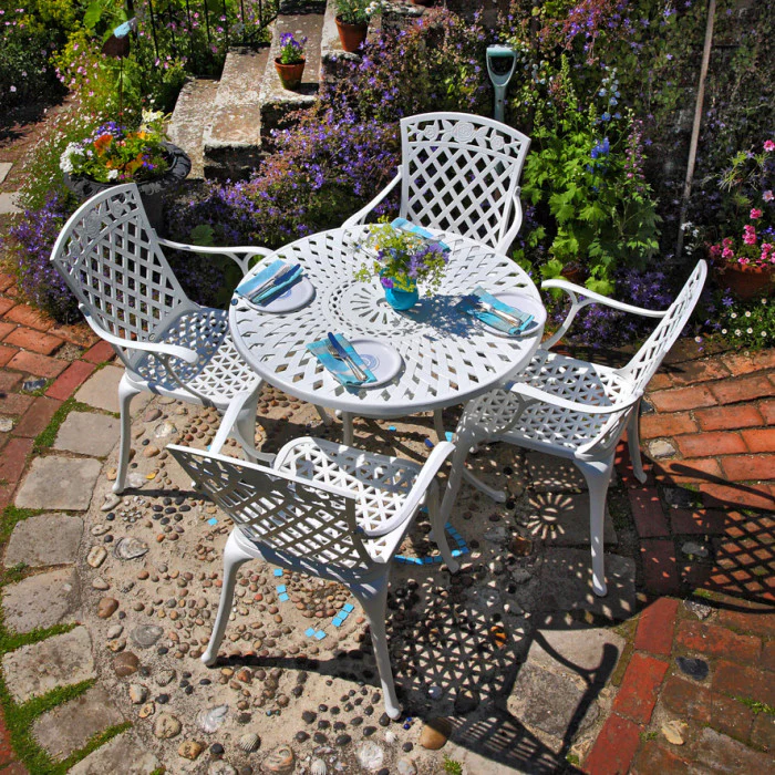 Mia Table 4 Seater Set - White - Image 5