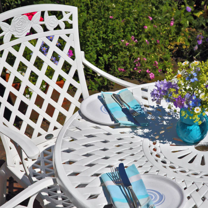 Mia Table 4 Seater Set - White - Image 6